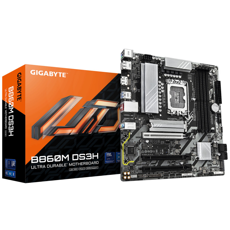 Gigabyte Материнська плата B860M DS3H s1851 B860 4xDDR5 M.2 HDMI DP mATX