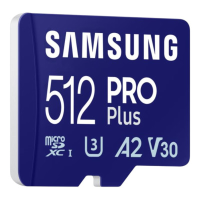 Samsung Карта пам'яті microSDXC 512GB C10 UHS-I R180MB/s PRO Plus + SD Samsung Карта пам'яті microSDXC 512GB C10 UHS-I R180MB/s PRO Plus + SD