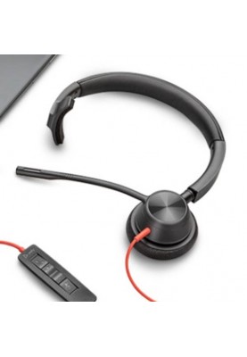 Poly Гарнітура комп'ютерна моно On-ear Blackwire 3310-M, USB-A, USB-C, односпрямований, Microsoft Teams, чорний