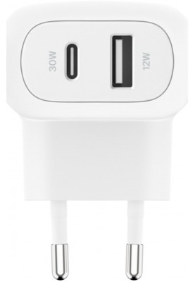 Belkin Зарядний пристрій мережевий 42Вт USB-C PD PPS 30Вт, USB-A 12Вт, білий