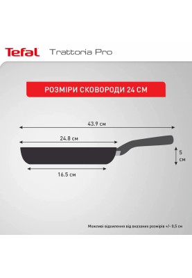 Tefal Сковорода Trattoria Pro, 24см, алюміній, бакеліт, чорний