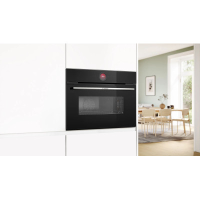 Bosch Духовий шафа електричний компактний, 45л, A, дисплей, конвекція, ф-ція мікрохвиль, чорний