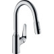 Hansgrohe Змішувач для кухні Focus M42, довж.виливу - 224мм, витяжний, 1важіль, KM180, хром