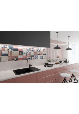 Deante Мийка кухонна Eridan, граніт, прямокут., з крилом, 780х500х210мм, чаша - 1, накладна, чорний