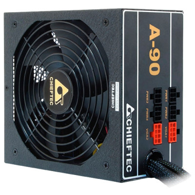 Chieftec Блок живлення RETAIL A-90 GDP-650C, 650W, 14cm fan, eff. >90%,24+8pin(4+4),3xMolex,6xSATA,2xPCIe 8pin(6+2),Modular