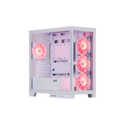 2E Gaming Корпус Fantom GK701W без БЖ 2xUSB3.0, 1xUSBType-C, 4x120мм ARGB, VGA 400мм, LCS ready, контролер з пультом, TG Side/Front Panel, mATX, білий