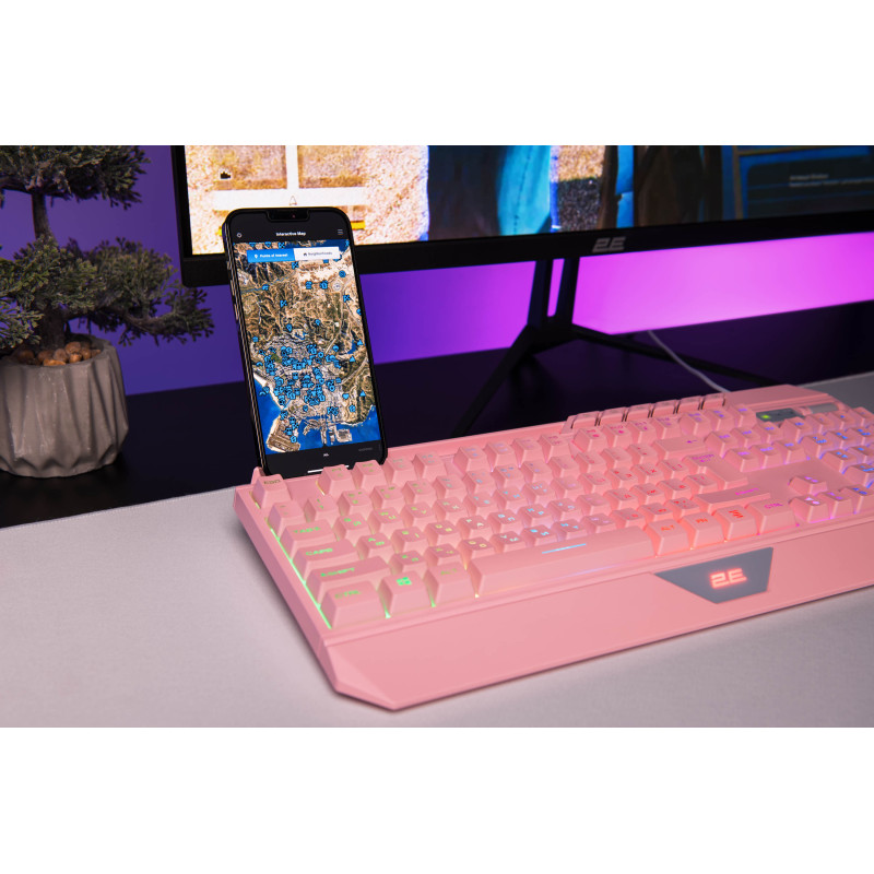 2E Gaming Клавіатура KG315 RGB USB Pink Ukr
