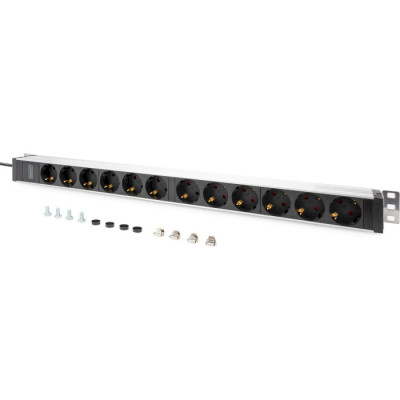 Digitus Пристрій розподілу електроживлення 0U, 12xSchuko, 16A, 250V, вилка Schuko