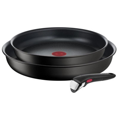 Tefal Набір посуду Tefal Ingenio Unlimited, змінна ручка, 3предмети, алюміній, бакеліт, чорний