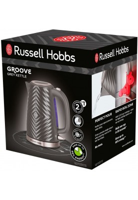 Russell Hobbs Електрочайник 26382-70 Groove, сірий