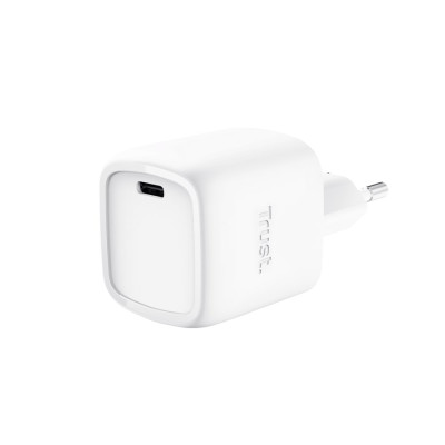 Trust Зарядний пристрій мережевий Trust Maxo 30Вт, GaN, USB-C, PD/PPS, білий