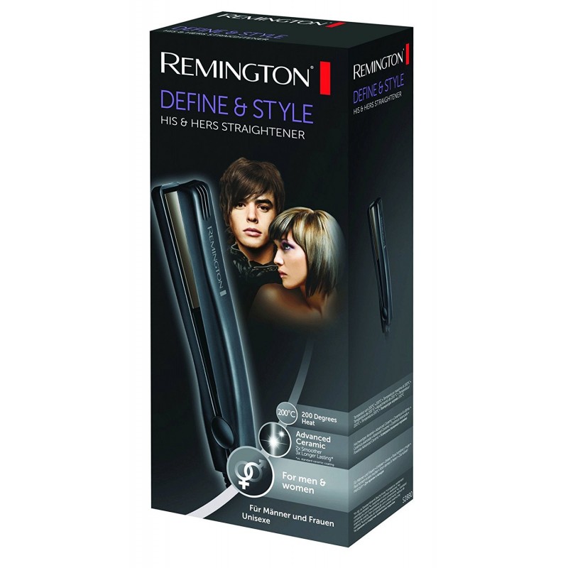 Remington Випрямляч Define&Style, 300Вт, 200С, кераміка, чорний