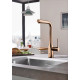 Grohe Змішувач для кухні Essence, довж.виливу - 204мм, поворотний/витяжний, 1важіль, матовий теплий захід сонця
