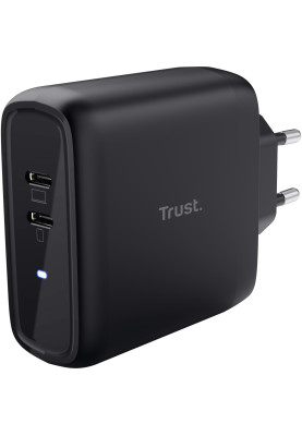 Trust Зарядне пристрій мережевий Maxo 65Вт, 2xUSB-C PD, чорний