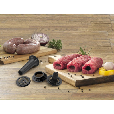 Gorenje М'ясорубка, 1500Вт, 1.9кг/хв, 2 решітки, насадка для ковбас, пластик/метал, білий/чорний