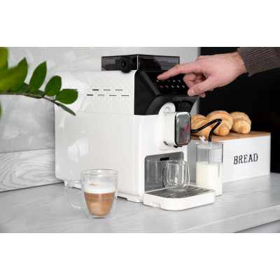 ARDESTO Кавомашина, 2л, зерно, автомат.капуч, дисплей, авторецептів -9, біло-чорний