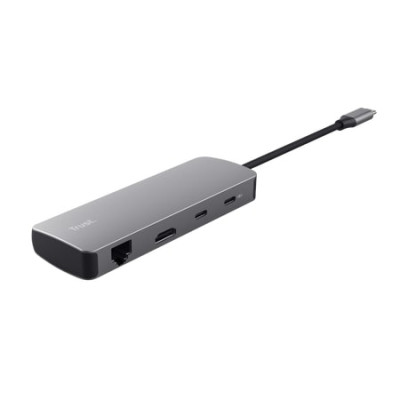 Trust Адаптер Trust Dalyx 8in1 USB-C> 1xUSB-А 3.2/USB-A 2.0/2xUSB-С/HDMI/Ehernet/SD/microSD, Алюміній, 0.15м, Сірий Trust Адаптер Trust Dalyx 8in1 USB-C> 1xUSB-А 3.2/USB-A 2.0/2xUSB-С/HDMI/Ehernet/SD/microSD, Алюміній, 0.15м, Сірий