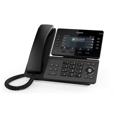 Gigaset Телефон IP Pro Professional P825, 2xGE LAN, 8 SIP line, 1xUSB-A, PoE, 5" color TFT display, чорний метал