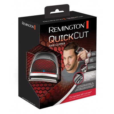 Remington Машинка для стрижки QuickCut Hairclipper, мережа+акум., роторний мотор, насадок-9, кейс, сталь, чорно-сріблястий