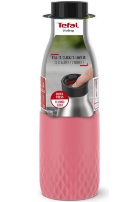 Tefal Термопляшка Bludrop, 500мл, діам70, t хол. 24г, гар.12г, нерж.сталь+пластик, рожевий