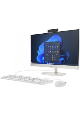 HP Комп'ютер персональний моноблок 240-G10 23.8" FHD IPS AG, Intel i3-N300, 8GB, F512GB, UMA, WiFi, кл+м, 3р, DOS, білий