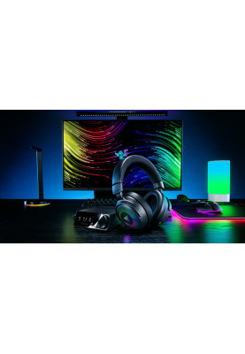 Razer Гарнітура ігрова Kraken V4 Pro, mini-jack/USB-A/BT/WL, RGB, чорний
