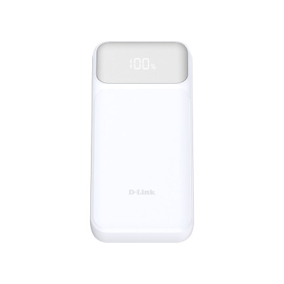 D-Link Акумулятор портативний літій-іонний Power Bank 20000мА*рік, 65Вт PD 3.0, QC 3.0, 2xUSB-C, 1xUSB-A з дисплеєм, білий