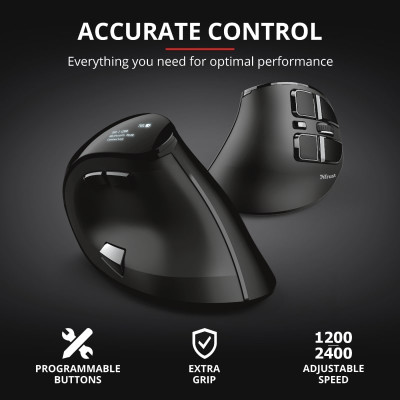 Trust Миша Voxx Rechargeable Ergonomic, WL, чорний Trust Миша Voxx Rechargeable Ergonomic, WL, чорний