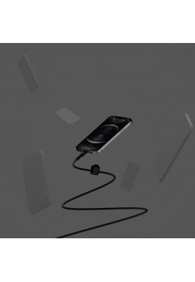 Belkin Кабель USB-С - Lightning, BRAIDED SILICONE, 1m, black