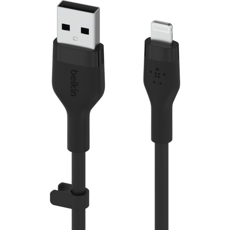 Belkin Кабель USB-A - Lightning силіконовий, з кліпсою, 3м, чорний