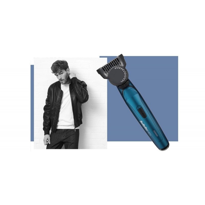 BaByliss Тример для стрижки бороди, 1 насадка, футляр, синій