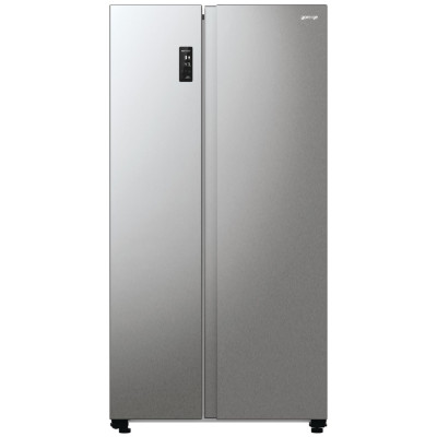 Gorenje Холодильник SBS 179х67х92см, 2 двері, 356(191)л, А++, NF+, Інв. , зона св-ті, зовн. диспл, матовий сірий