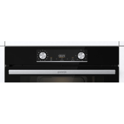 Gorenje Духова шафа електрична, 77л, A+, дисплей, IconLed, пара, макс.темпер.-300, чорний