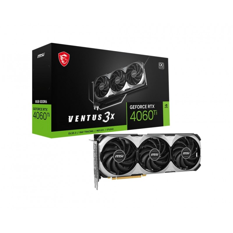 MSI Відеокарта GeForce RTX 4060 Ti 8GB GDDR6 VENTUS 3X E OC