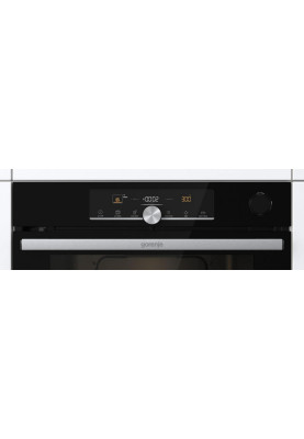 Gorenje Духова шафа електрична, 77л, A+, TouchFree, пара, дисплей, Wi-Fi керування, піроліз, готув. на різн рівнях, нерж