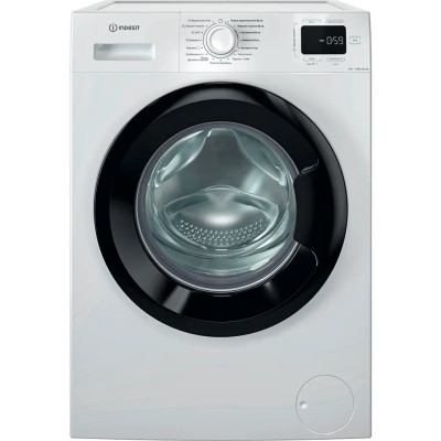 Indesit Пральна машина фронтальна, 8кг, 1200, A+++, 54.6см, дисплей, пара, інвертор, люк чорний, білий