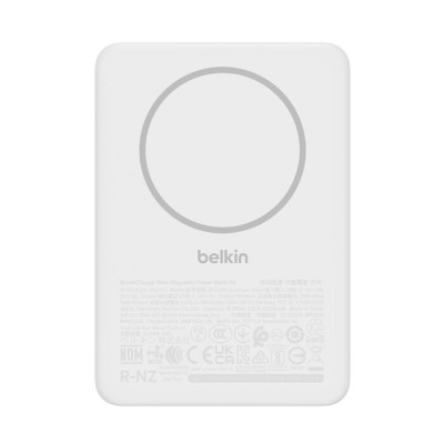 Belkin Акумулятор портативний літій-іонний Power Bank Belkin 5000мА·год, Slim Magnetic, білий