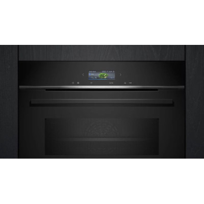 Siemens Духова шафа електрична компактна, 45л, A, дисплей, конвекція, ф-ція мікрохвиль, чорний