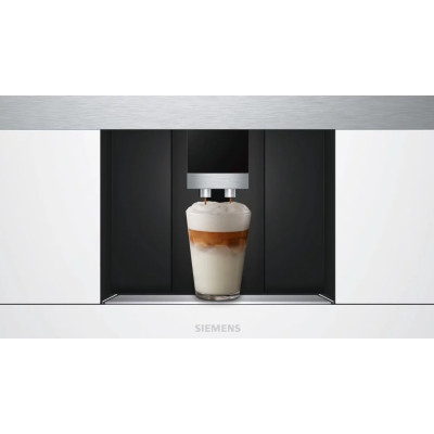Siemens Кавомашина вбудовувана, 2.4л, зерно+мелена, автомат.капуч, LED-дисплей, авторецептів -30, білий