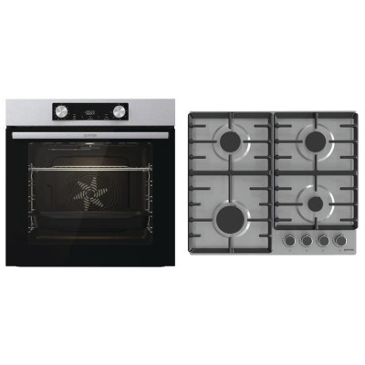 Gorenje Комплект (духовка електрична BO6737E02XK + варильна поверхня газова G642ABX), нерж.