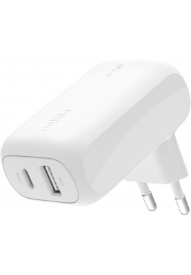 Belkin Зарядний пристрій мережевий 42Вт USB-C PD PPS 30Вт, USB-A 12Вт, білий