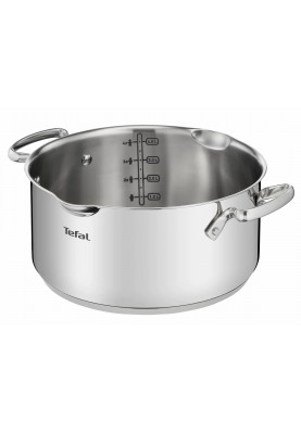 Tefal Каструля DUETTO, 5л, з кришкою, нержавіюча сталь, скло