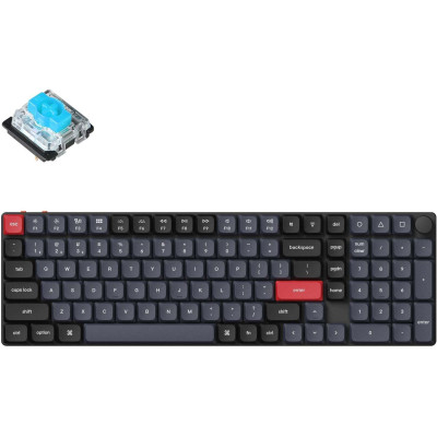 Keychron Клавіатура механічна K17 PRO 100Key, Gateron MX 2.0 Blue, WL/BT/USB-A, QMK, Hot-swap, RGB, білий в центрі