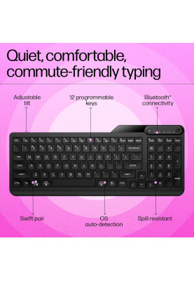 HP Клавіатура мембранна HP 460 Multi-Device key, BT, EN/UK, чорний