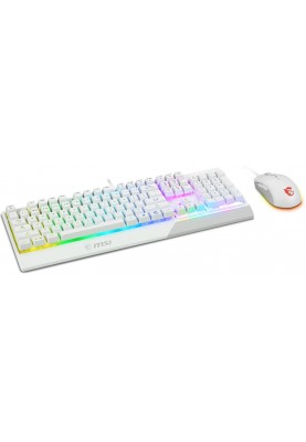 MSI Комплект клавіатура та миша Vigor GK30 COMBO WHITE UA USB, EN/UKR/RU, RGB, білий