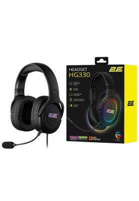 2E Gaming Гарнітура ігрова HG330, 7.1, USB-A, RGB, 2м, чорний