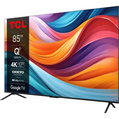 TCL Телевізор 85" QLED 4K 60Hz Smart Google TV Titan ONKYO sound