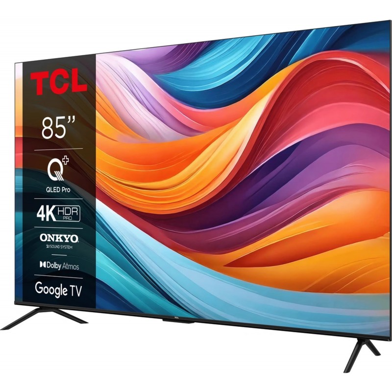 TCL Телевізор 85" QLED 4K 60Hz Smart Google TV Titan ONKYO sound