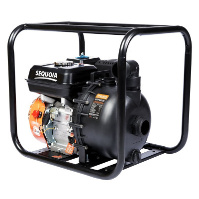 SEQUOIA Мотопомпа бензинова SEQUOIA SPP600C для агресивних речовин, 4.78кВт/6.5к.с., 600л/хв, висота 30м, частки 5мм, бак 3.5л, діаметр патрубків 2"/50мм, ручний старт, 22кг