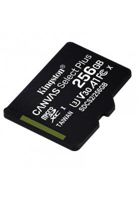 Kingston Canvas Select Plus microSD[Карта пам'яті microSD 256GB C10 UHS-I R100/W85MB/s]